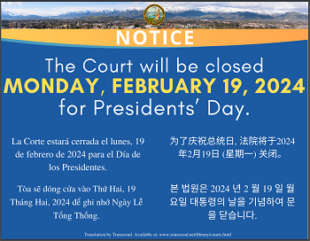 Closed Monday, February 19, 2024