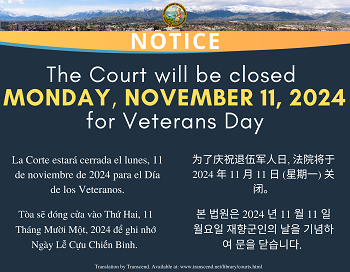 Closed Monday, November 11, 2024